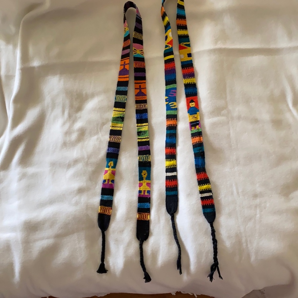 Multi Colored Woven Belts. 2 belts for price of one- NWOT. Very bright colors - Picture 2 of 4